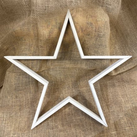 White Hanging Wooden Star