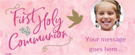 Holy Communion Girls Personalised Banner