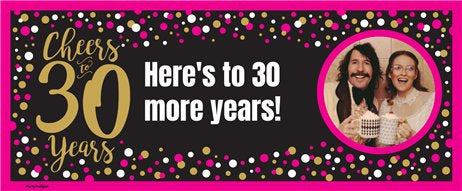 Personalised Pink/Gold 30th Birthday Banner