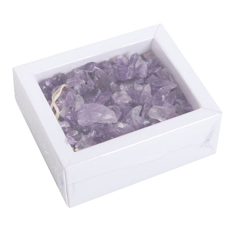 Box Of Clear Amenthyst Rough Crystal Chips