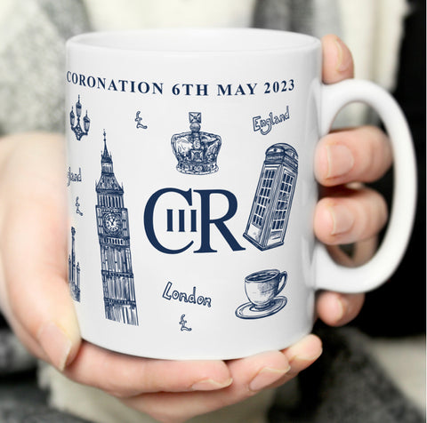 Personalised King Charles III British Icons Coronation Commemorative Mug