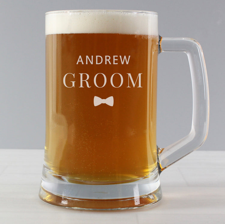 Personalised Groom Pint Stern Tankard