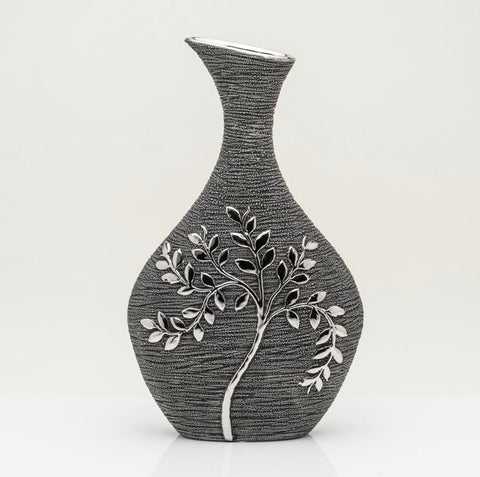 Silver Luxe Textured Grey Branch Vase