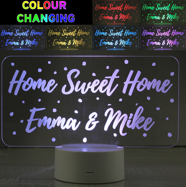Personalised Polka-dot Message LED Colour Changing Night Light