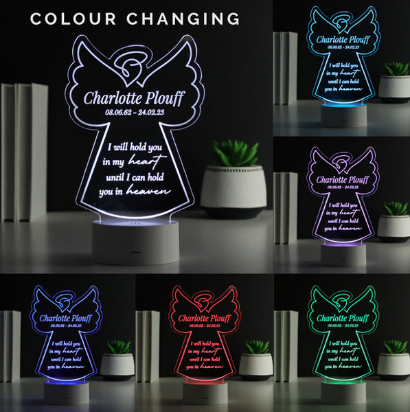 Personalised Angel Memorial Verse Colour Changing LED Light