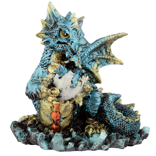 Mother and Hatching Baby Elements Dragon Figurine