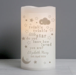 Personalised Twinkle Twinkle Nightlight LED Candle