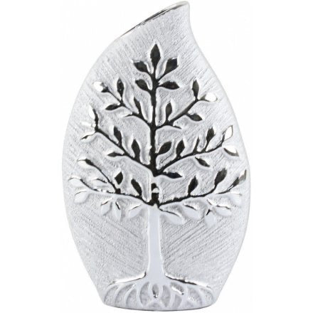 Silver Tree Of Life Vase 25cm