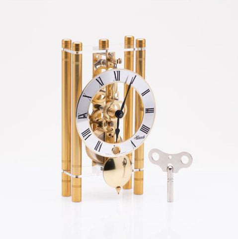 William Widdop 4 Column Gold Table Clock