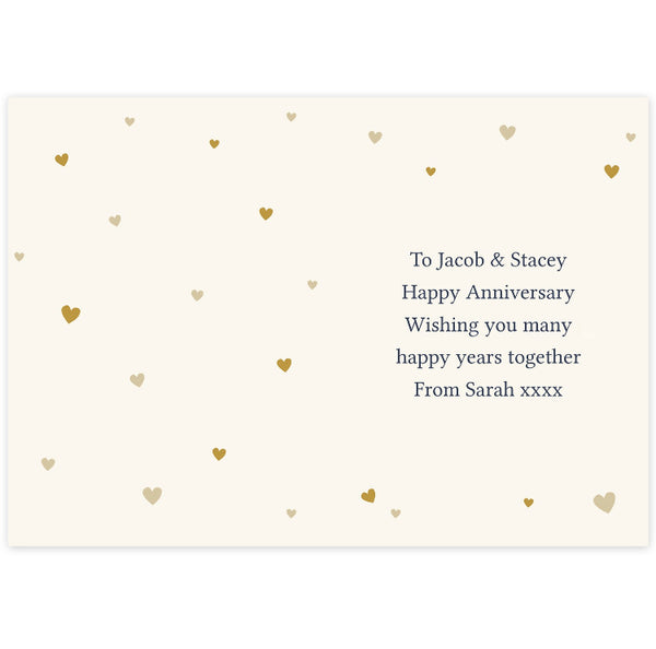Personalised Gold Confetti Heart Card