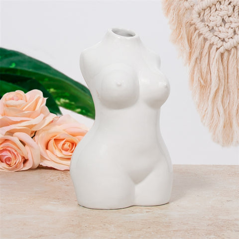 Upper Body Vase - White