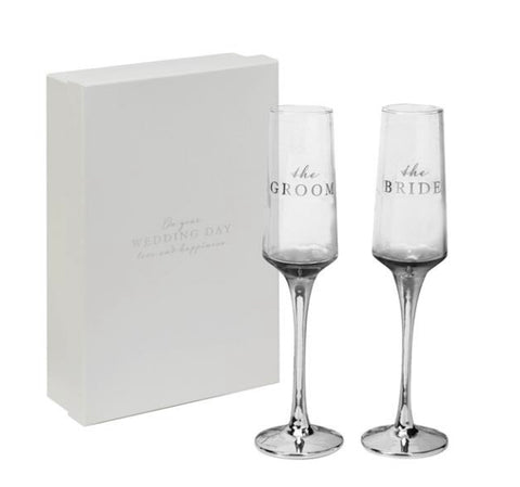 Straight Flute Set of 2 - Bride & Groom