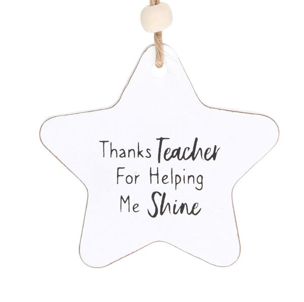 Thanks Teacher Hanging Star Sentiment Sign