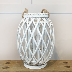 Wicker Lantern - White