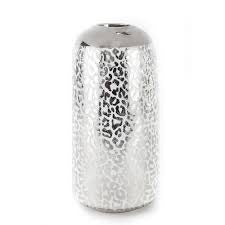 Silver & White Leopard Print Vase