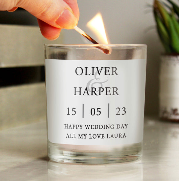 Personalised Couples Jar Candle