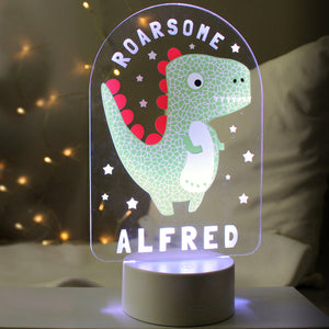 Personalised Roarsome Dinosaur LED Colour Changing Night Light