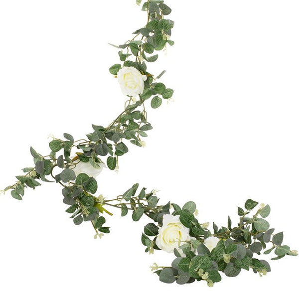 Botanical Wedding Eucalyptus & White Rose Garland