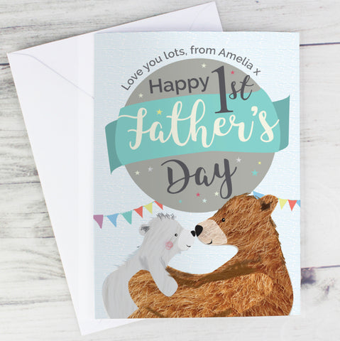 Personalised 1st Father's Day Daddy Bear Card