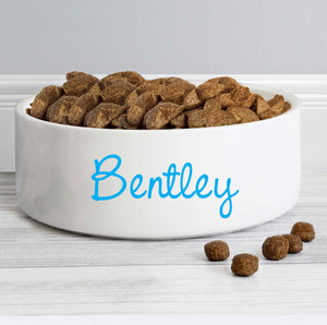 Personalised Blue Name 14cm Medium Pet Bowl