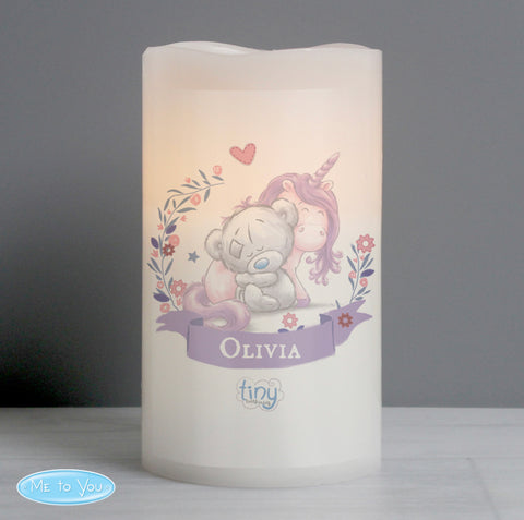 Personalised Tiny Tatty Teddy Unicorn Nightlight LED Candle