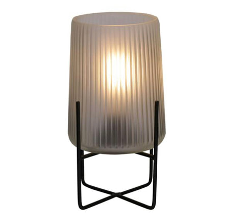 White Frosted Battery Operated Lamp