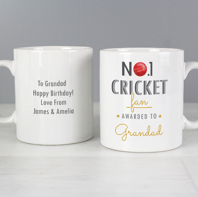 Personalised No.1 Cricket Fan Mug