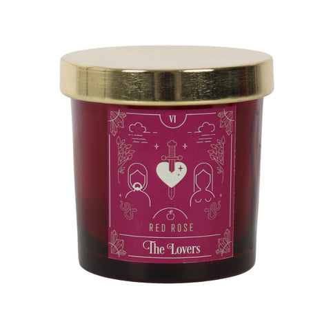 The Lovers Red Rose Tarot Candle