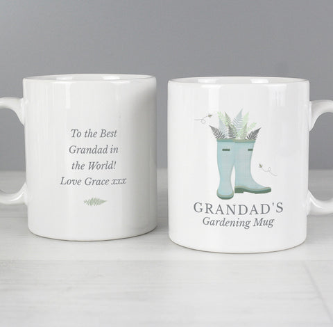 Personalised Blue Wellies Mug