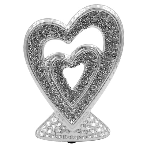 Silver Sparkle Heart Ornament