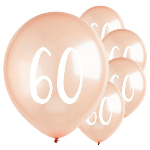 Rose Gold 60th Milestone Balloons