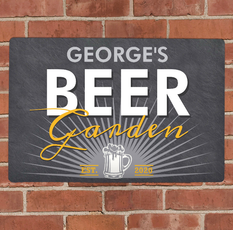 Personalised Beer Garden Metal Sign