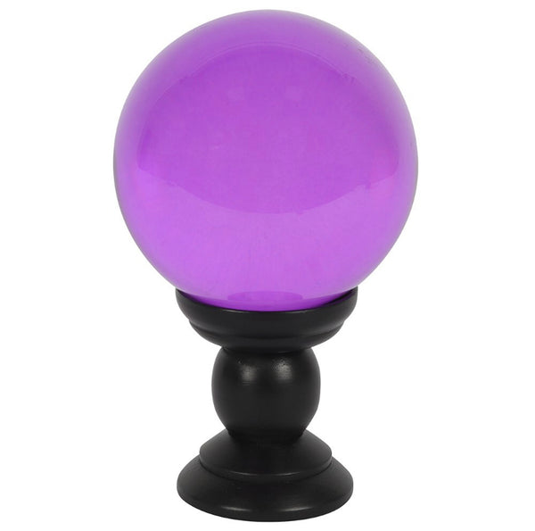 Large Purple Crystal Ball On Stand