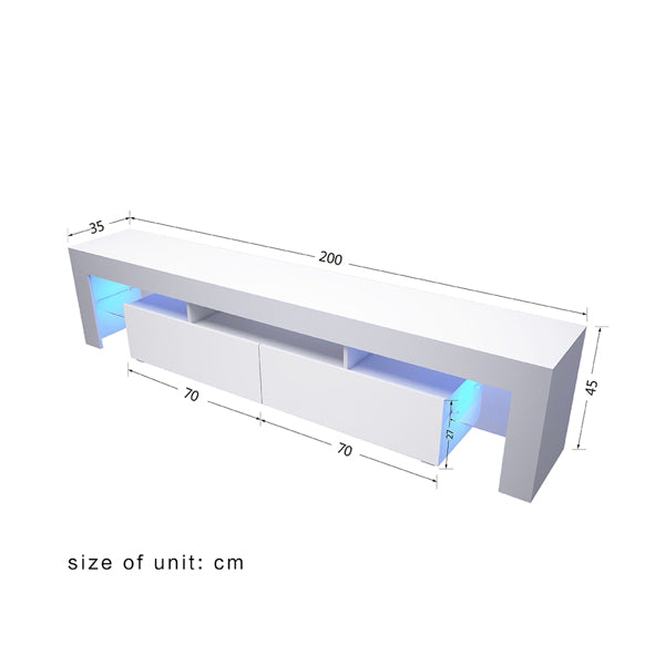 White High Gloss Front LED Tv Stand