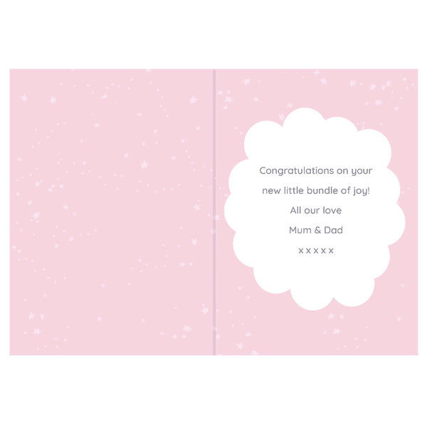 Personalised '10 Little Fingers' Pink Baby Card