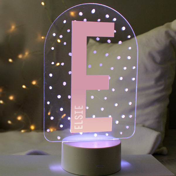 Personalised Initial LED Colour Changing Night Light