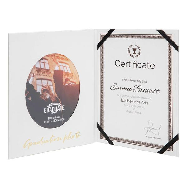 Gold Foil Embossed Graduate Certificate Holder & Frame
