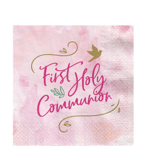 Pink 1st Communion Napkins