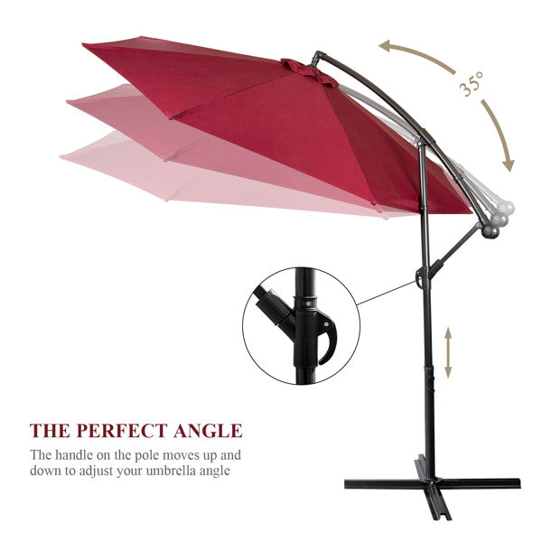 3m Garden Parasol - Red