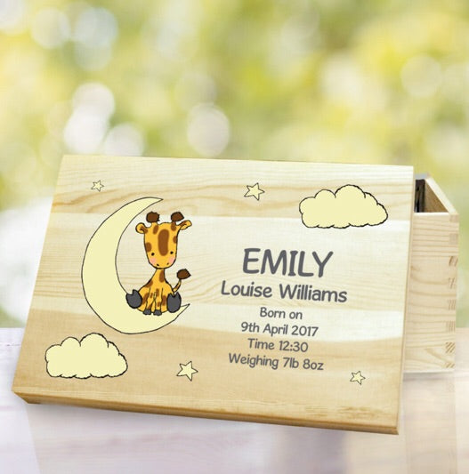 Sweet Dreams Giraffe Wooden Memory Box