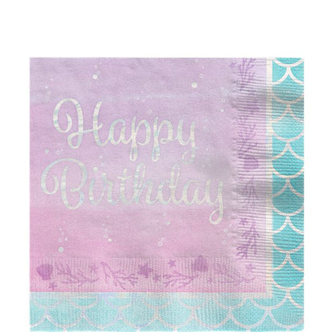 Mermaid Shine 'Happy Birthday' Paper Napkins