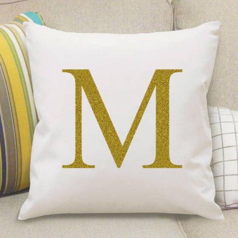 Personalised Gold Monogram Initial Cushion