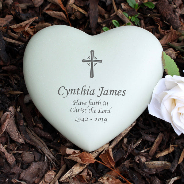 Personalised Cross Heart Memorial