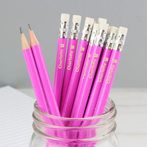 Personalised Butterfly Motif Pink Pencils