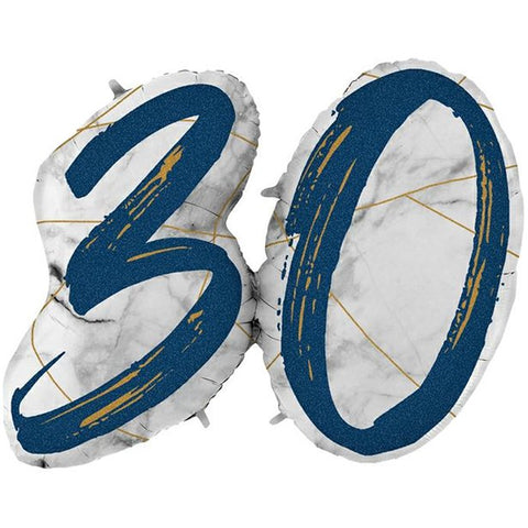 30th Birthday Navy Marble Effect Balloon