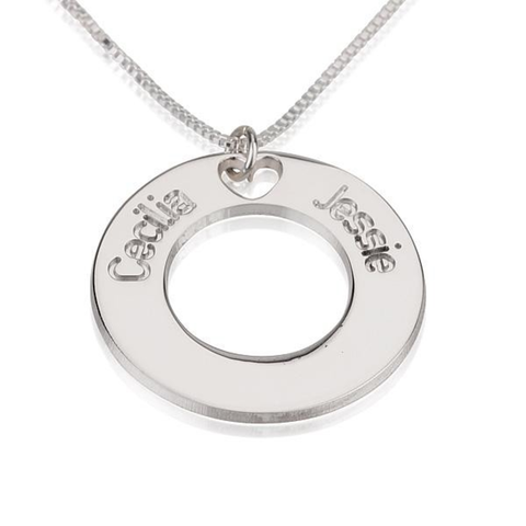 Two Names Circle Necklace