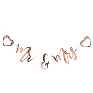 Mr & Mrs Rose Gold Banner