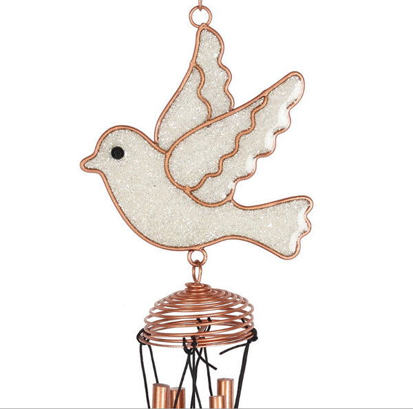 Flying White Dove Windchime