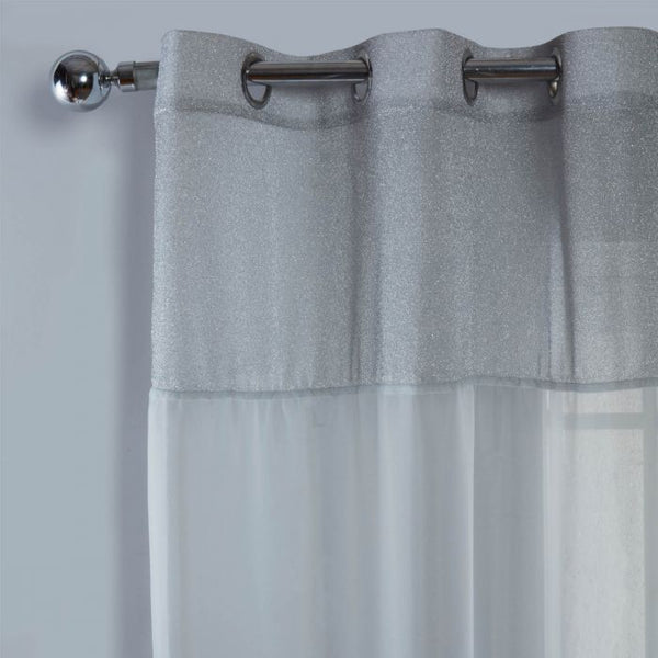 Voile Net Curtains - Silver Grey
