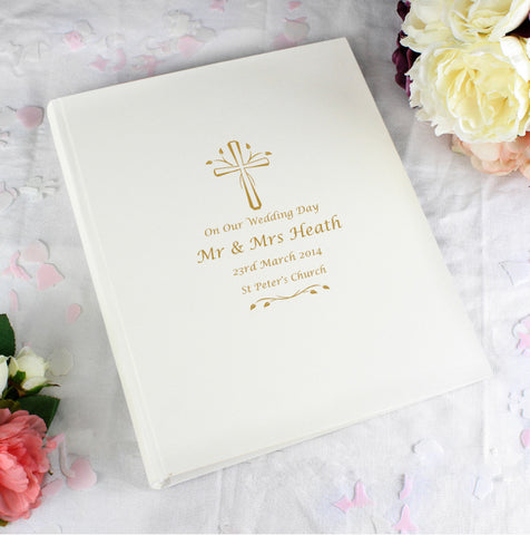 Personalised Gold Cross Traditional Photo Album